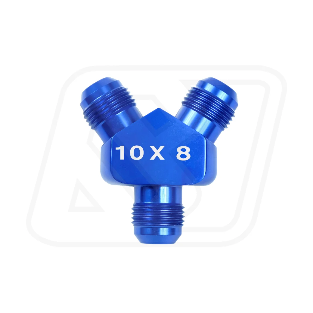 Billion สามทาง Y ออกเกลียว [in AN10 out AN8] BLUE