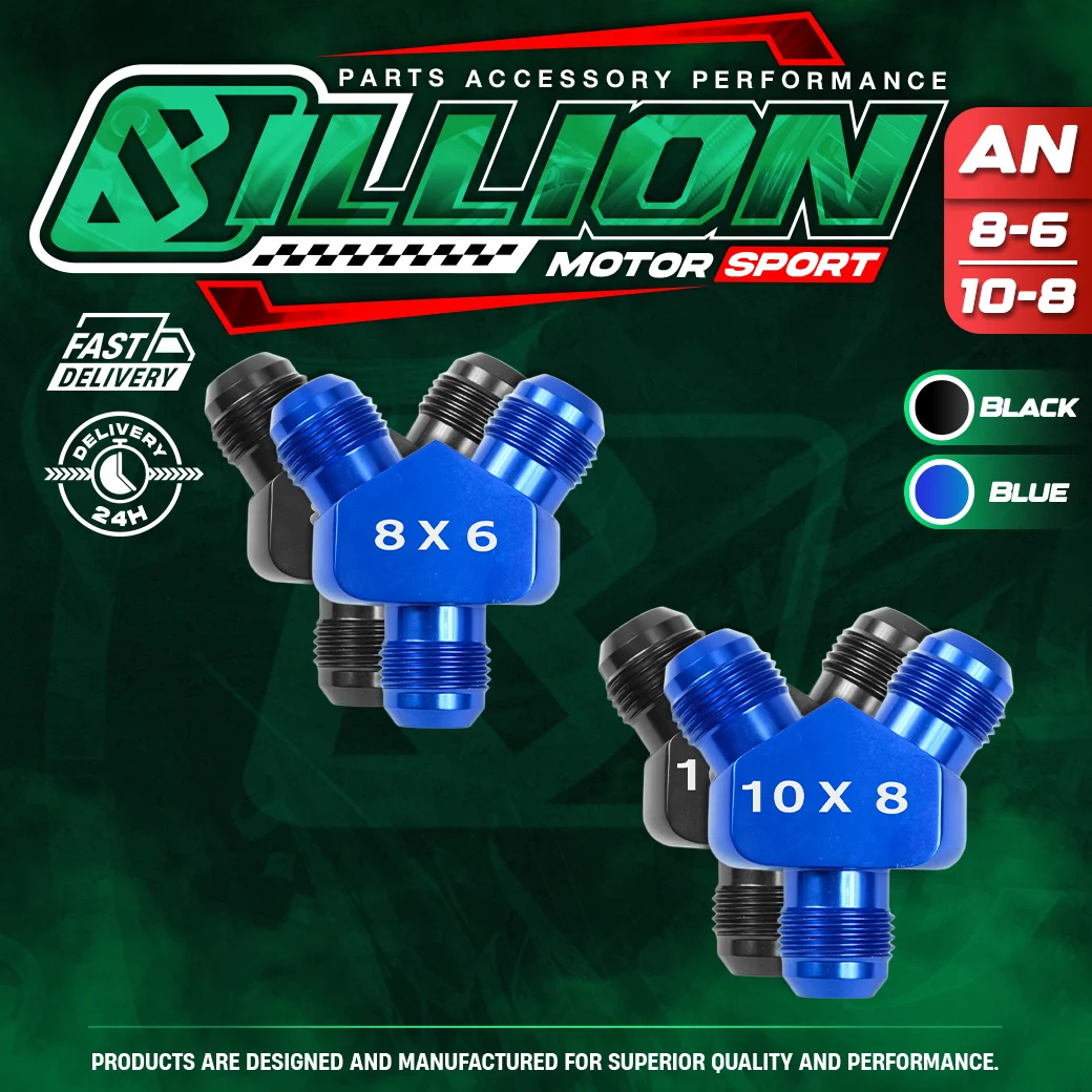 Billion สามทาง Y ออกเกลียว [in AN8 out AN6] BLUE