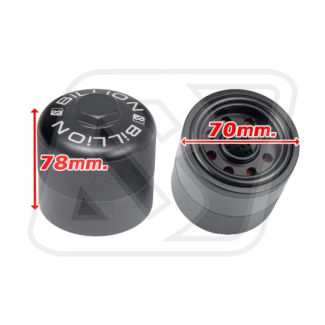 Billion กรองน้ำมันเครื่อง Billet แบบถอดล้างได้ + แม่เหล็ก สำหรับ Honda