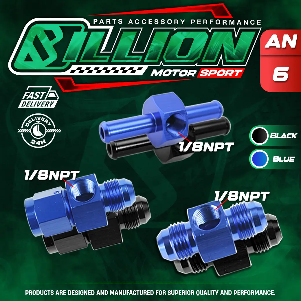 Billion Adapter Fuel Press 1/8 ออกหางปลา (3/8) [BLUE]