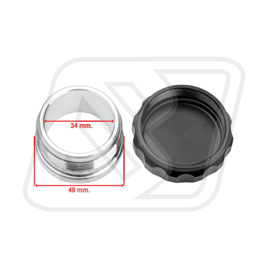 Billion ฝาปิดถังอลูมิเนียมคอเชื่อม CNC 2 นิ้ว (สีดำ)