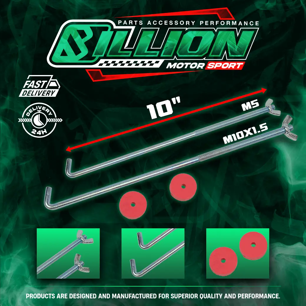 Billion เหล็กรัดแบตเตอรี่ แกนเล็ก M5 ยาว 10 นิ้ว แข็งแรงทนทาน