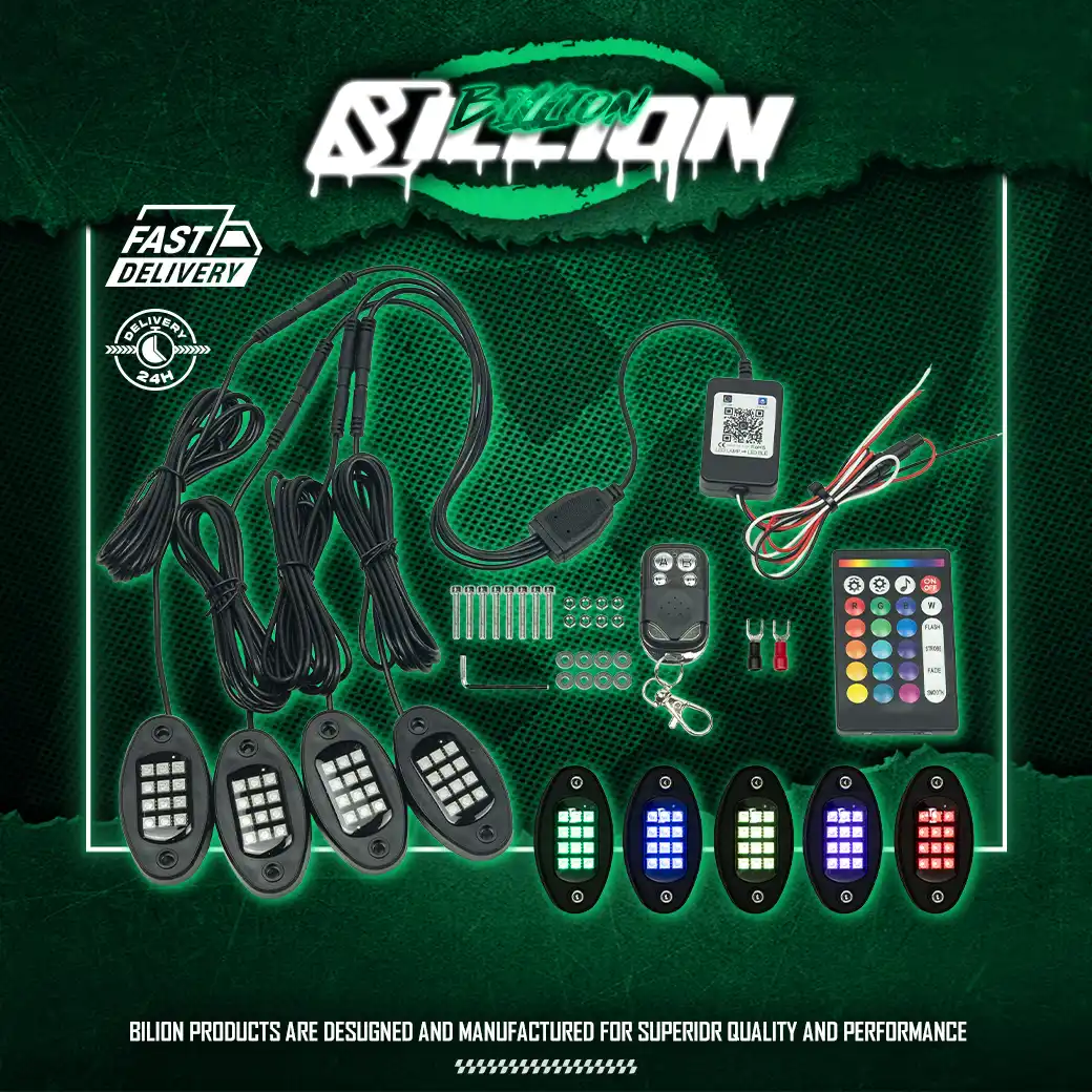 ไฟ LED RGB ใต้ท้องรถ Billion 4 จุด พร้อมรีโมท