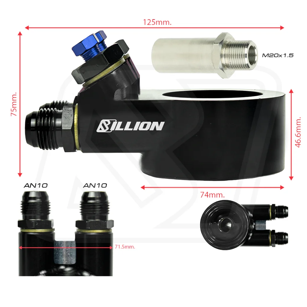 อแดปเตอร์ออยแยก Billion AN10 ทรงสูง M20x1.5 (SUBARU-BLUE)