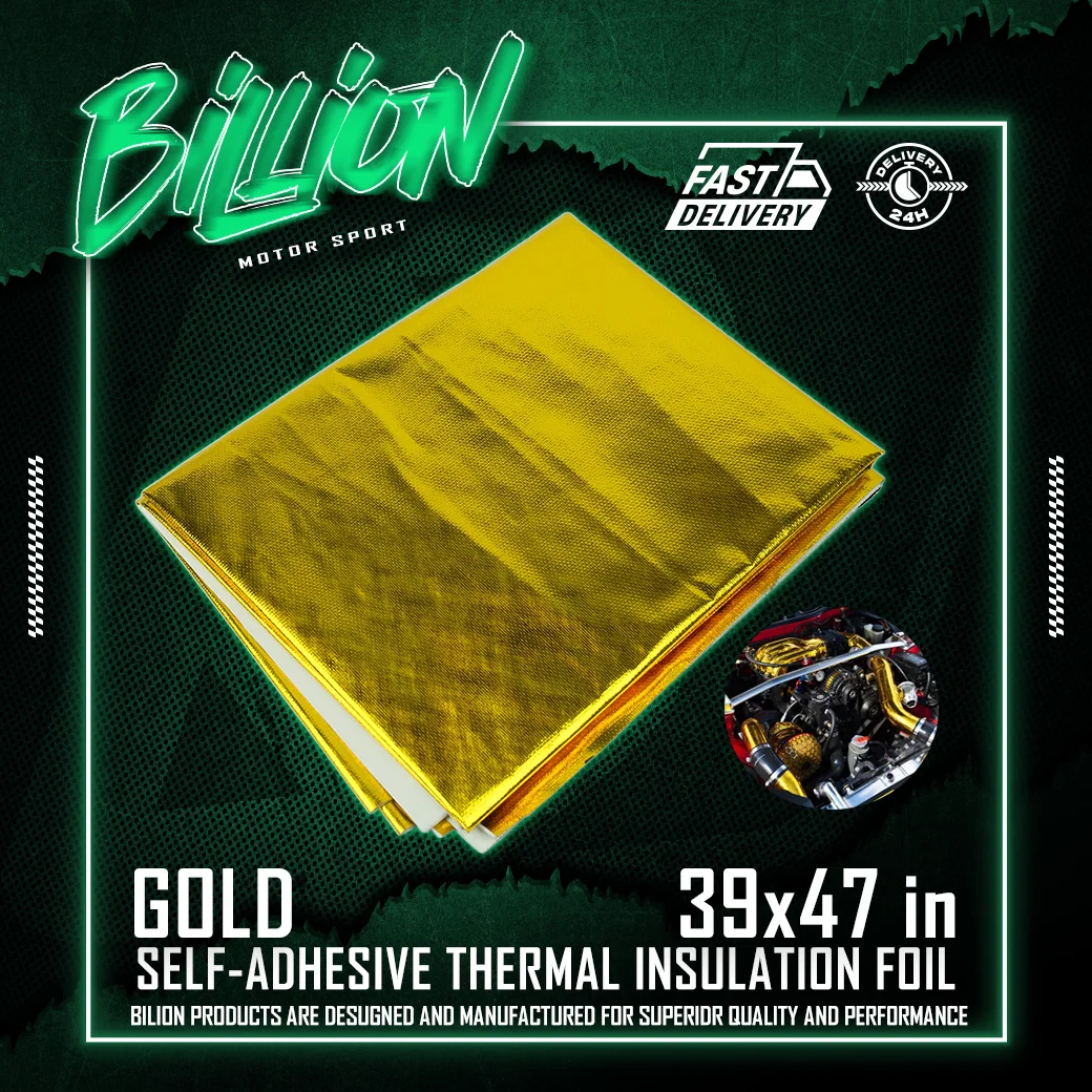 Billion ฉนวนแผ่นฟอยล์กันความร้อน 39x47 In แบบมีกาว GOLD