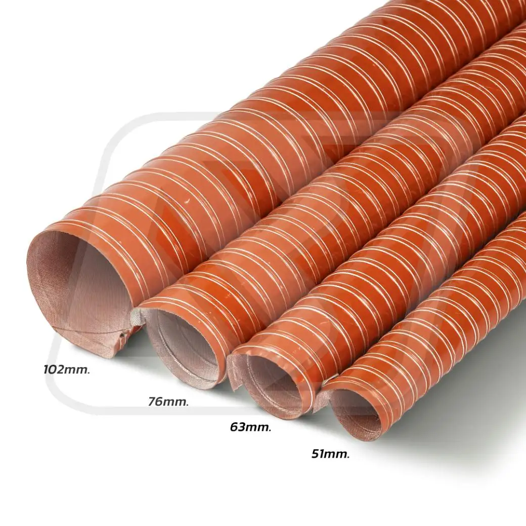 ท่อผ้าใบเคลือบซิลิโคน Billion ขนาด 102 mm ยาว 4 เมตร ทนความร้อนสูง