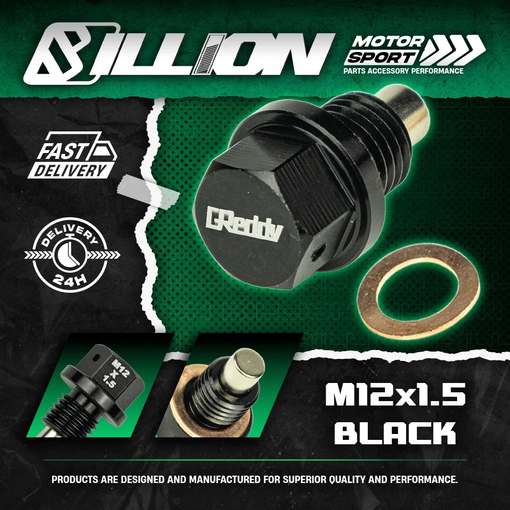 Billion น็อตอ่างน้ำมันเครื่อง MD-05 สีดำ (M12x1.5)