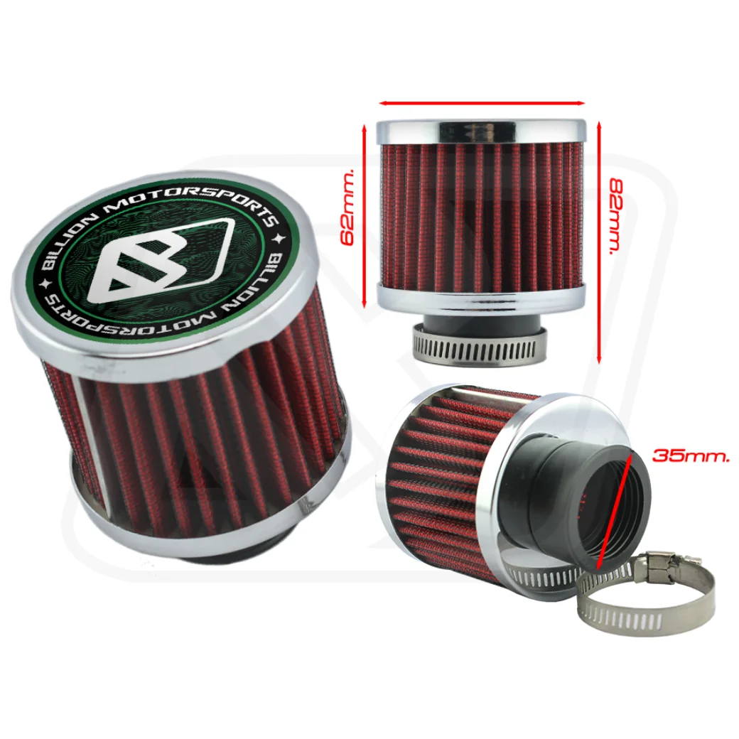 กรองดักไอ Billion Mini Breather Filter Silver 35mm.