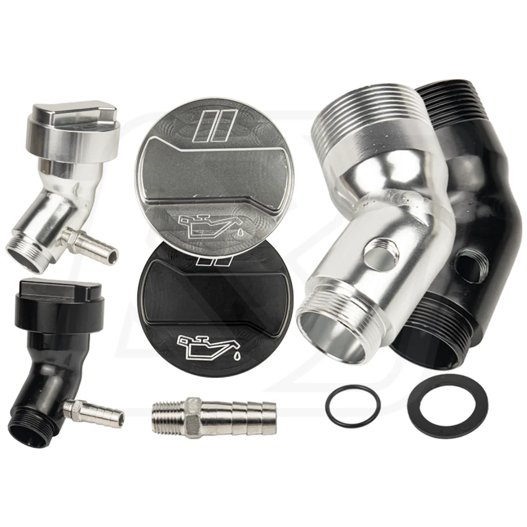 คอเติมน้ำมันเครื่อง Billion CNC สำหรับ Volkswagen ตัวเลือก 2 องศา 0° / 45° [BLACK/SILVER]