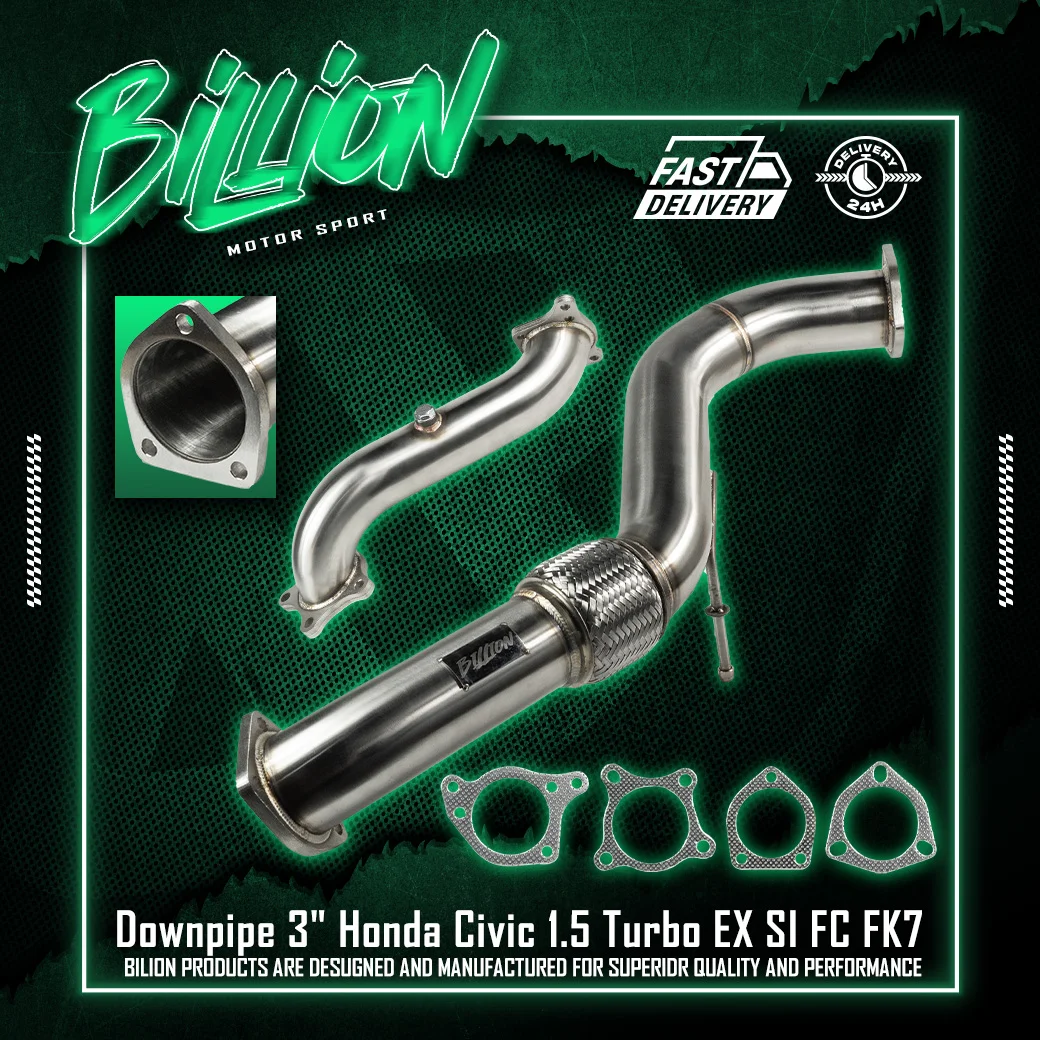 Billion Downpipe ขนาด 3 นิ้ว สำหรับ Honda Civic 1.5 Turbo EX / SI / FC / FK7
