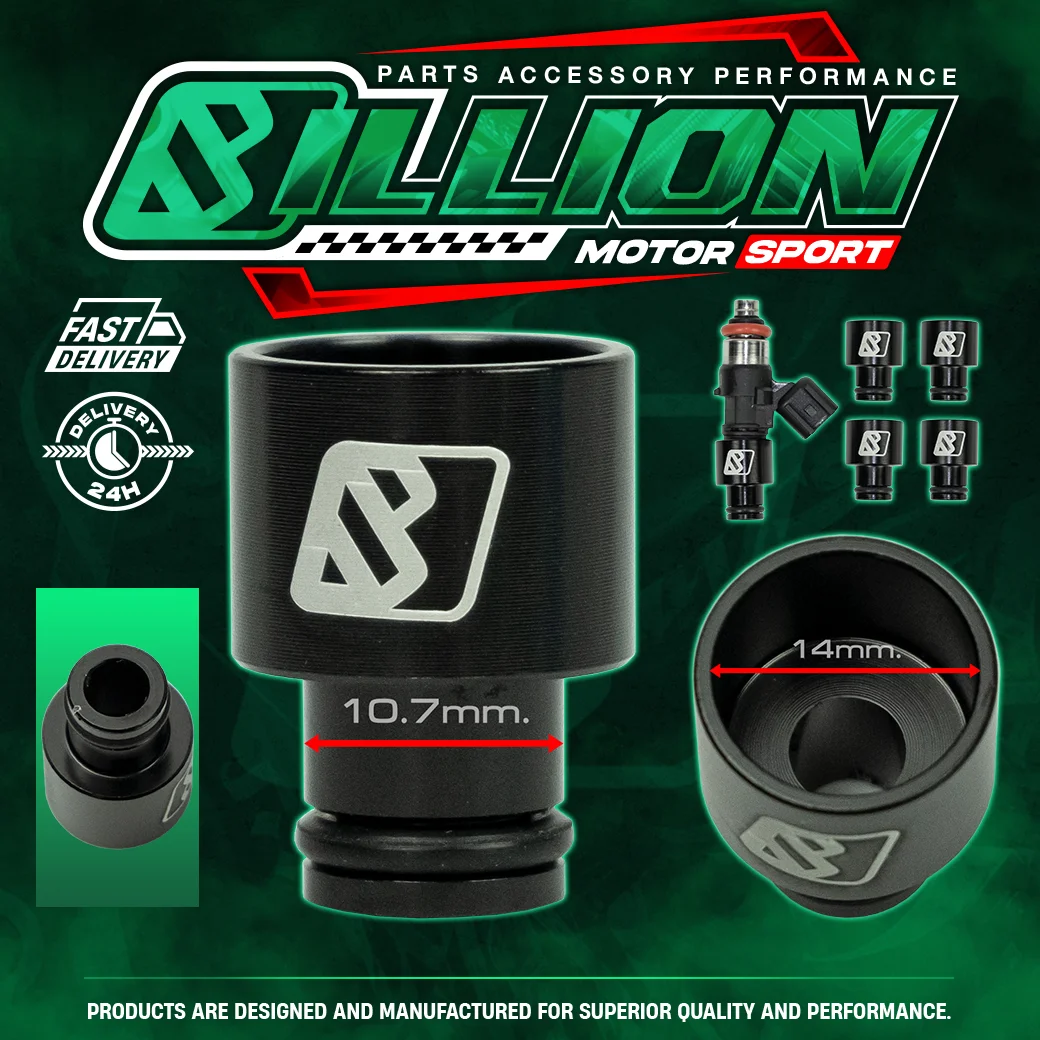 อแดปเตอร์หัวฉีด Billion 10.7mm ออก 14mm [BLACK]