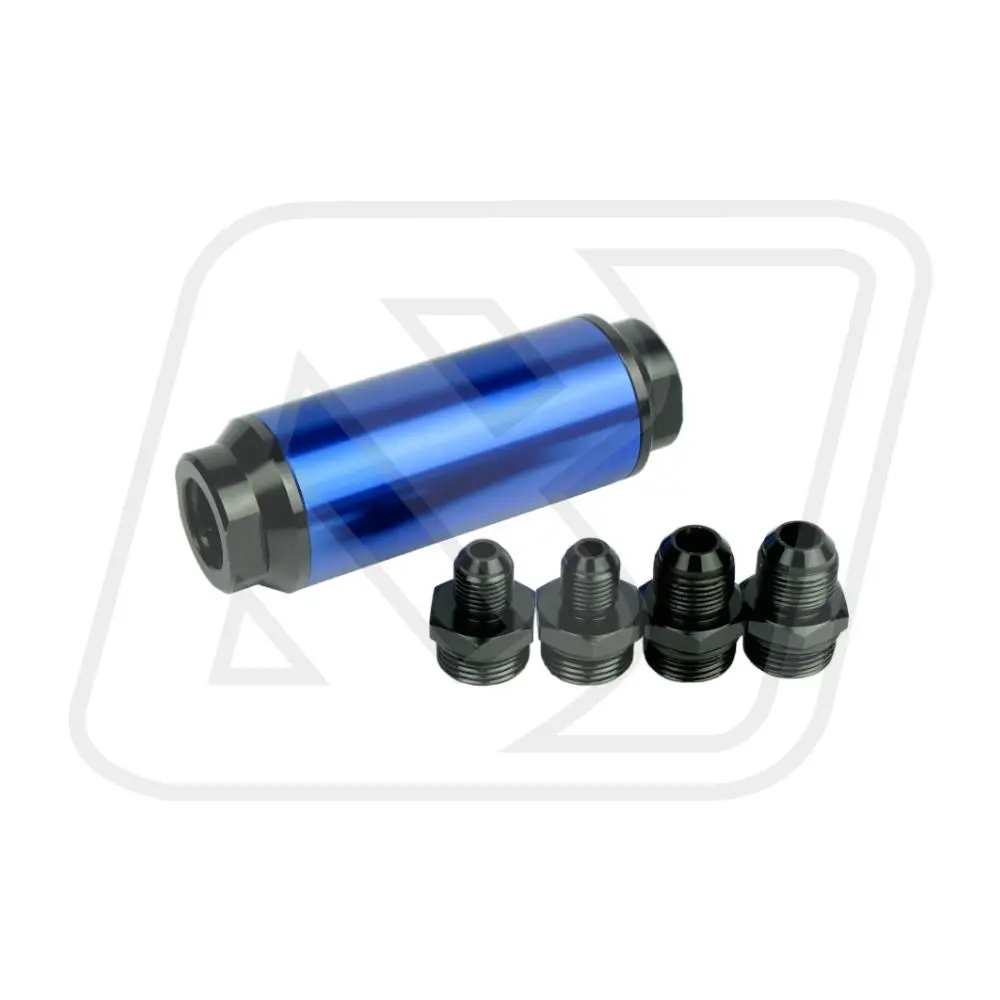 Fuel Filter กรองน้ำมันเชื้อเพลิงสแตนเลส Billion 40 Micron AN6/AN8 BLUE