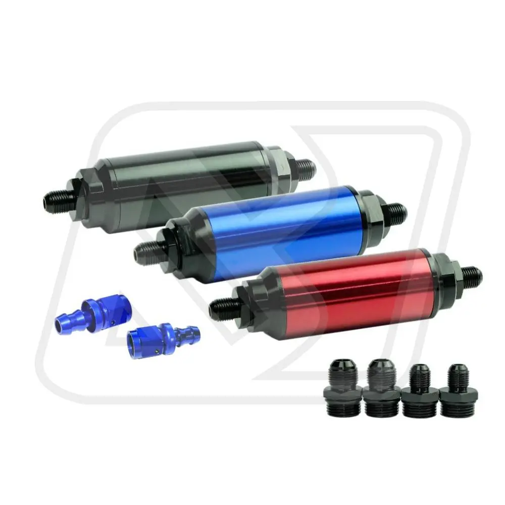 Fuel Filter กรองน้ำมันเชื้อเพลิงสแตนเลส Billion 40 Micron AN6/AN8 BLUE