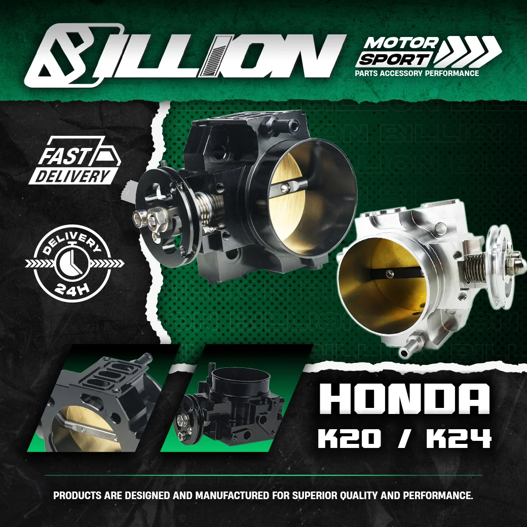 Billion ลิ้นปีกผีเสื้อ Honda K20-24 ขนาด 70mm. (BLACK)