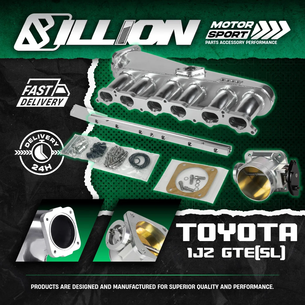 Billion คอไอดี Silver CNC+ลิ้น 90 mm+รางหัวฉีด Toyota 1JZ-GTE (SL)