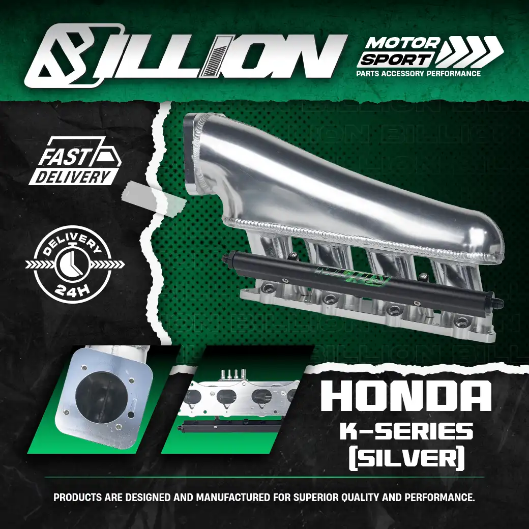 คอไอดี Billion CNC + รางหัวฉีด HONDA เครื่อง K-Series (SILVER)