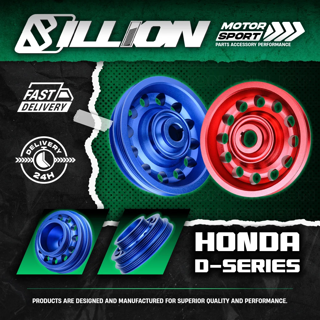Billion Pulley สำหรับ HONDA เครื่อง D-Series (1 ชิ้น) สี RED