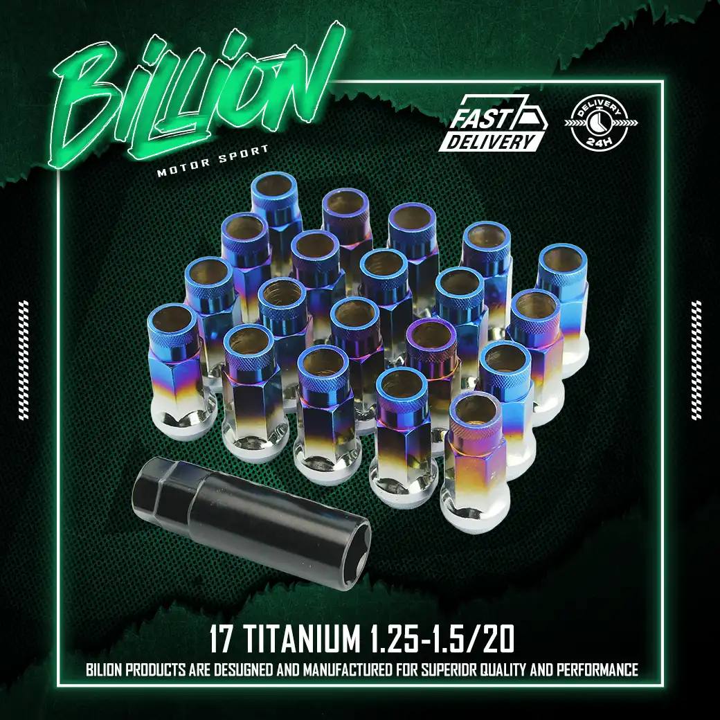 น็อตล้อเหล็ก Billion เบอร์ 17 สีไทเทเนียม (1.5 / 20 ตัว)
