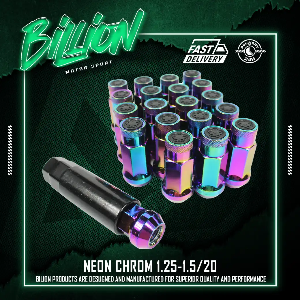 น็อตล้อเหล็ก Billion เบอร์ 17 นีออนโครม (1.25 / 20 ตัว)