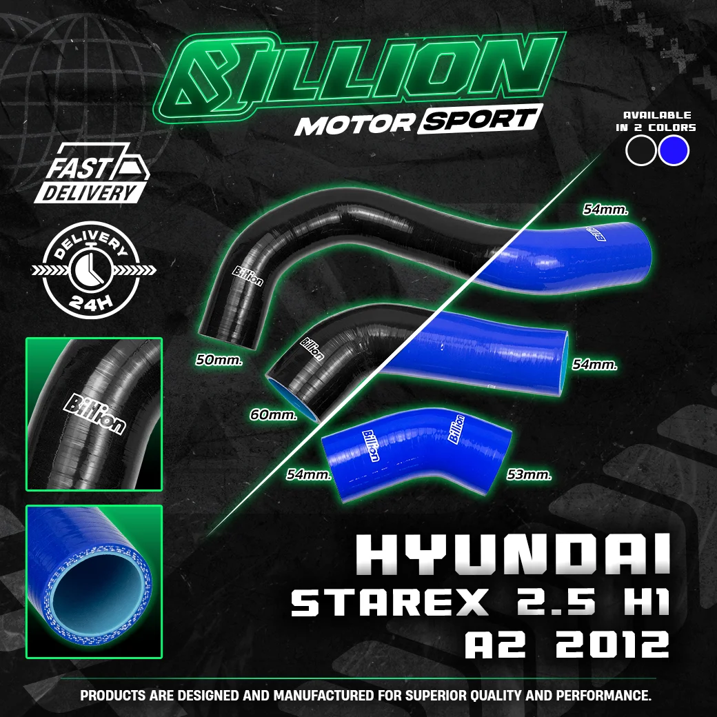 ท่ออินเตอร์ Billion Hyundai STAREX 2.5 H1 เครื่อง A2 ปี 12 [3ชิ้น-BLACK]